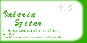 valeria szitar business card